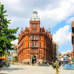 Picture of cornerhouse street in Nottingham taken from market square looking up the two roads